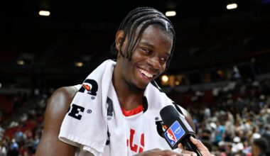 LAS VEGAS, NV - JULY 14: Caleb Wilson #8 of the Chicago Bulls. (Photo by David Becker/NBAE via Getty Images)