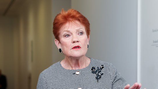 One Nation leader Pauline Hanson.