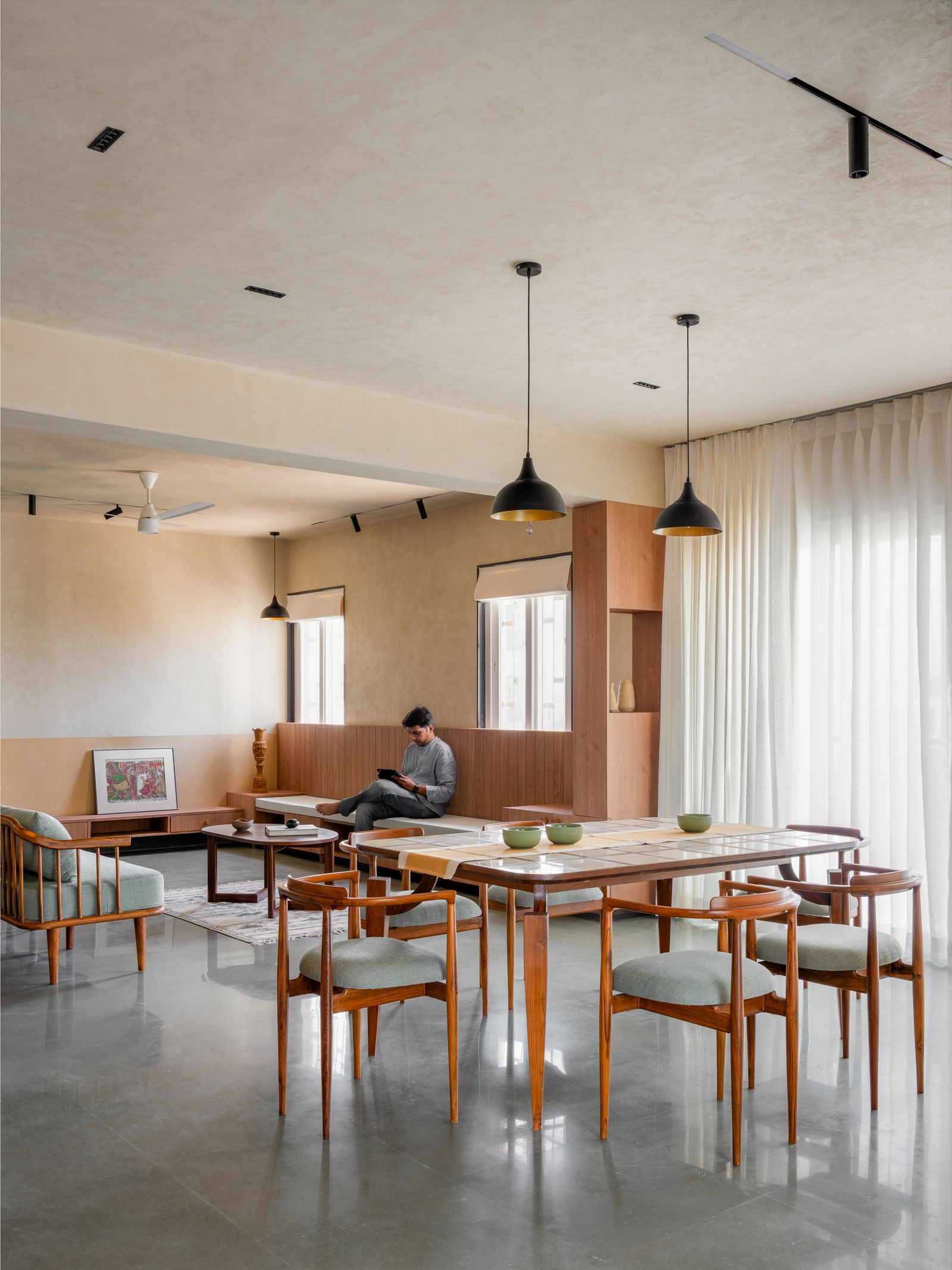Image may contain Architecture Building Dining Room Dining Table Furniture Indoors Room Table and Cafeteria