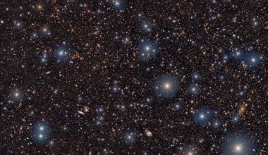 Image showing the proto-supercluster of galaxies named COSMOS-z3.1-A. Credit: CTIO/NOIRLab/DOE/NSF/AURA. Image Processing: T.A. Rector (University of Alaska Anchorage/NSF NOIRLab), M. Zamani & D. de Martin (NSF NOIRLab)