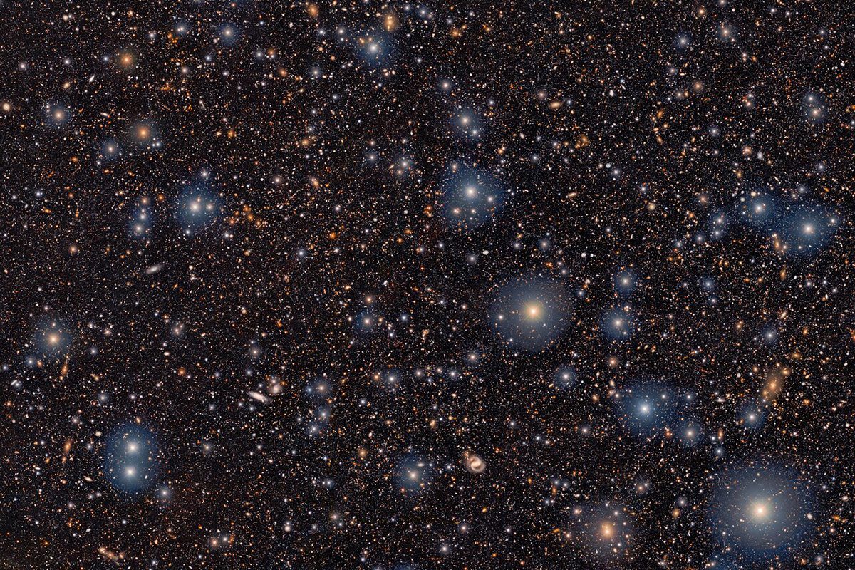 Image showing the proto-supercluster of galaxies named COSMOS-z3.1-A. Credit: CTIO/NOIRLab/DOE/NSF/AURA. Image Processing: T.A. Rector (University of Alaska Anchorage/NSF NOIRLab), M. Zamani & D. de Martin (NSF NOIRLab)