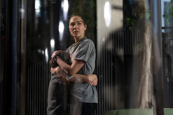 Rory Wilmot as Noah Marten and Gal Gadot as Maia Marten in The Runner. 