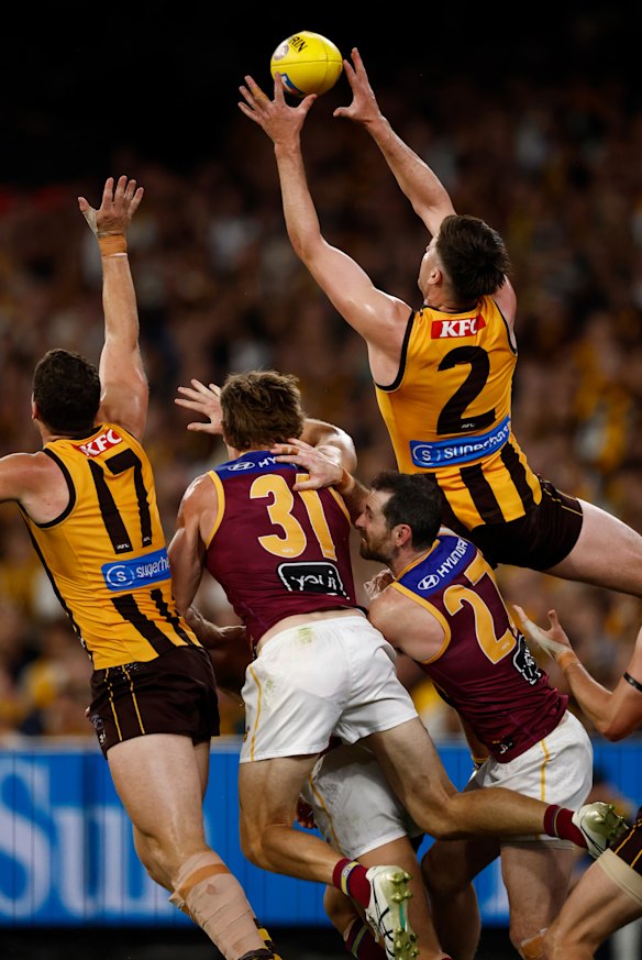 Mitch Lewis’ pack park late in the fourth quarter of the preliminary final.