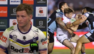 ‘Touch footy or rugby league?’: Storm skipper’s explosive NRL plea as Sharks coach fumes at farce