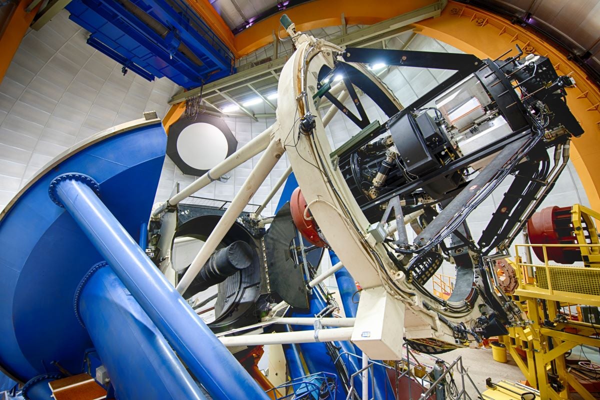 The Dark Energy Camera that performed the ODIN survey is attached to the Victor M. Blanco Telescope at Cerro Tololo Inter-American Observatory (CTIO) in Chile. CREDIT: NOIRLab.