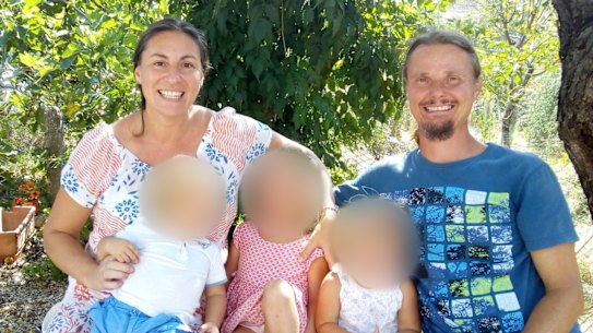Australian mother Catherine Birmingham with her British husband, Nathan Trevallion, and their children. 