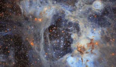 This Hubble image shows the emission nebula LHA 120-N44. Image credit: NASA / ESA / Hubble / D. Gouliermis.