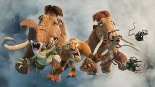 The herd from Ice Age: Boiling Point including Manny, Sid, Diego, Ellie, and Buck.