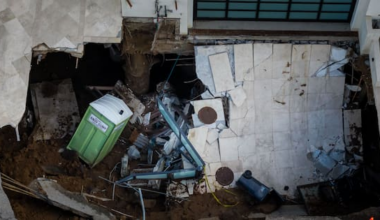 Driveway of coastal mansion owned by Nicolas Cage collapses