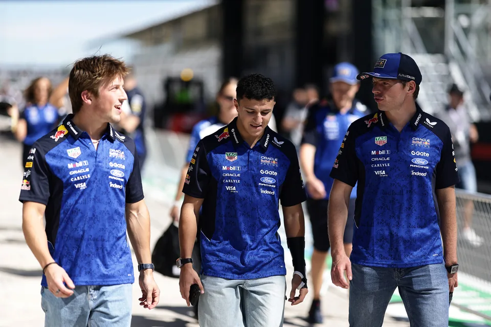 Max Verstappen, Isack Hadjar, Liam Lawson