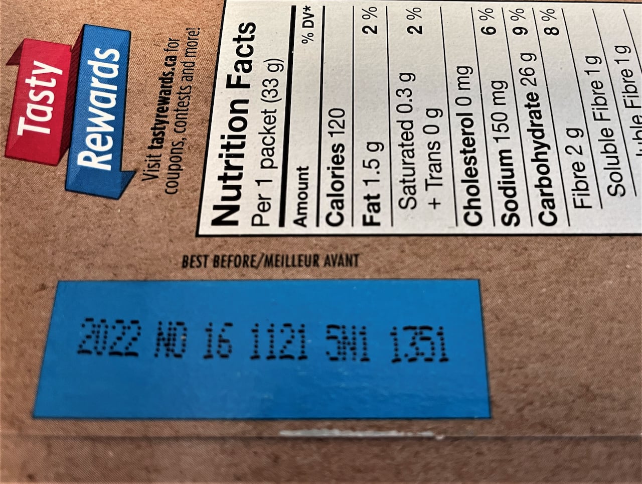 Best before date on box