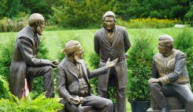 New statues added to controversial Prime Minister's Path in Wilmot, Ont.