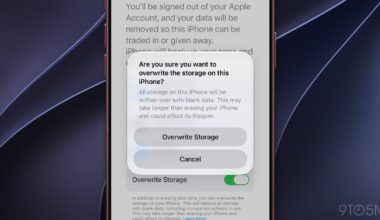 iOS 27.2 has option to overwrite iPhone storage with blank data