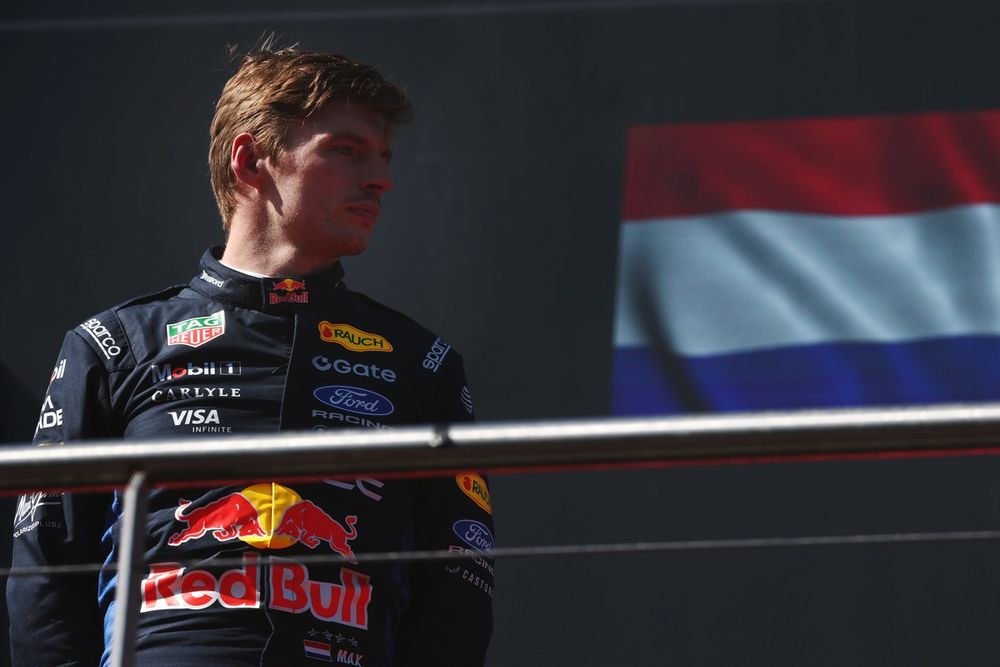 Max Verstappen finished on the podium behind Kimi Antonelli in Spain