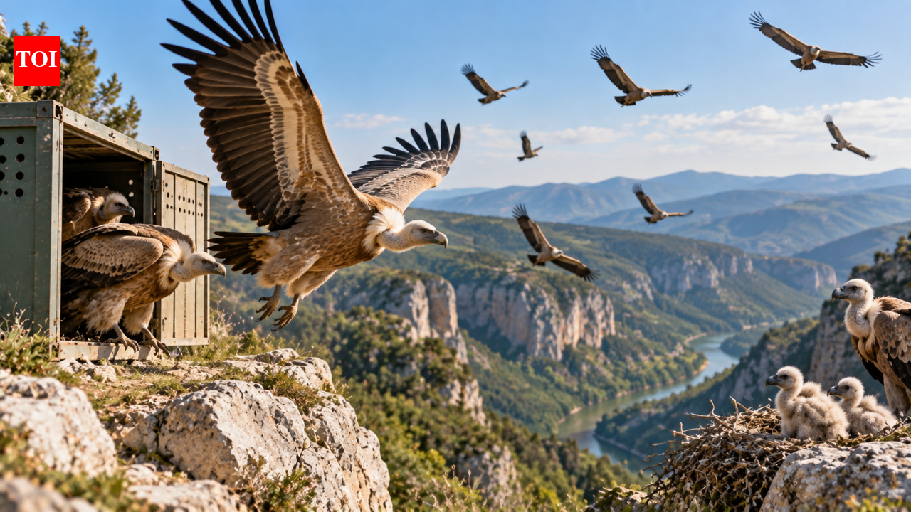 Bulgaria released 61 Griffon Vultures after they vanished for 60 years, and 10 years later, 42 chicks had fledged in the wild | World News