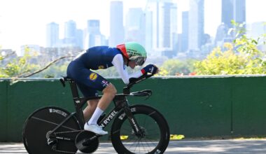 Paul Seixas on the way to third in the elite worlds TT on Sunday (Photo: Dario Belingheri/Getty Images)