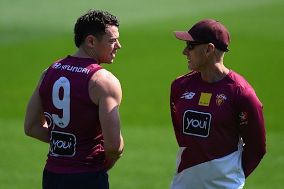 Lachie Neale at training on Tuesday.
