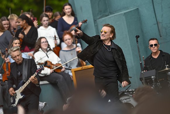 U2 have celebrated their 50th anniversary by returning to Mount Temple Comprehensive School.