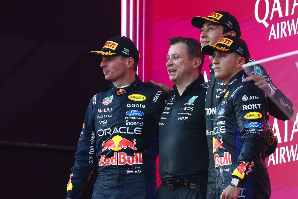 Max Verstappen, Red Bull Racing, George Russell, Mercedes, Isack Hadjar, Red Bull Racing