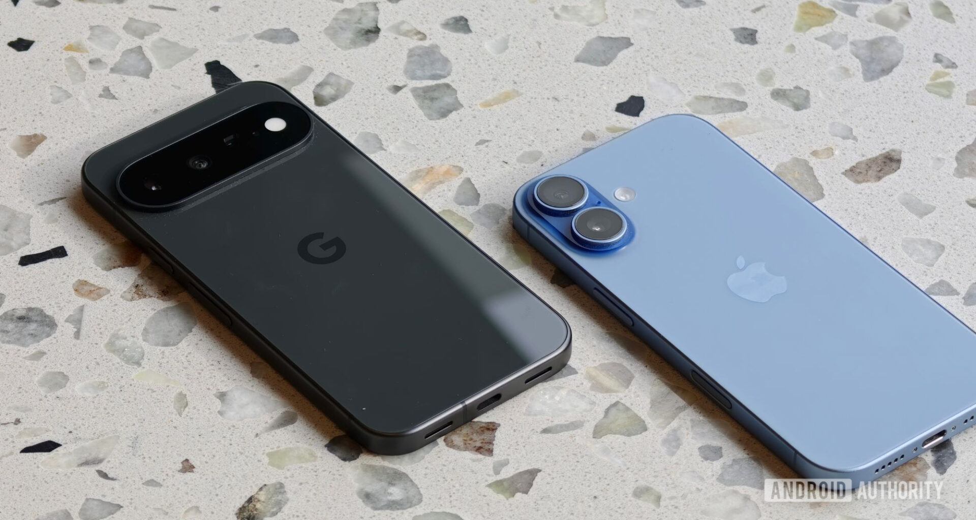Google Pixel 11 vs iPhone 17 kept on table