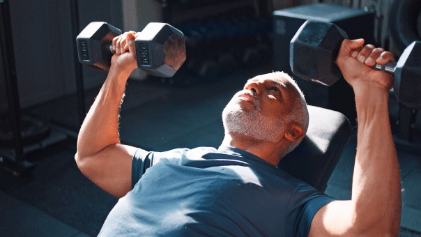 Man lifting weights