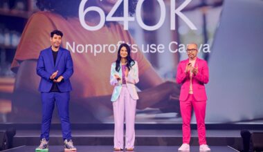 Canva cofounders Cliff Obrecht, Melanie Perkins and Cameron Adams.