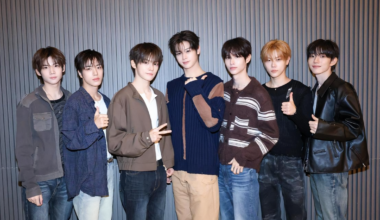 Members of K-pop boy band CLOSE YOUR EYES, from left, Kenshin, Song Seung-ho, Jeon Min-wook, Ma Jingxiang, Kim Sung-min, Jang Yeo-jun and Seo Kyoung-bae, pose during a press conference at a hotel in Seoul