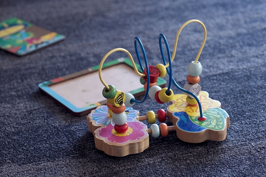 Kids toys on the floor.