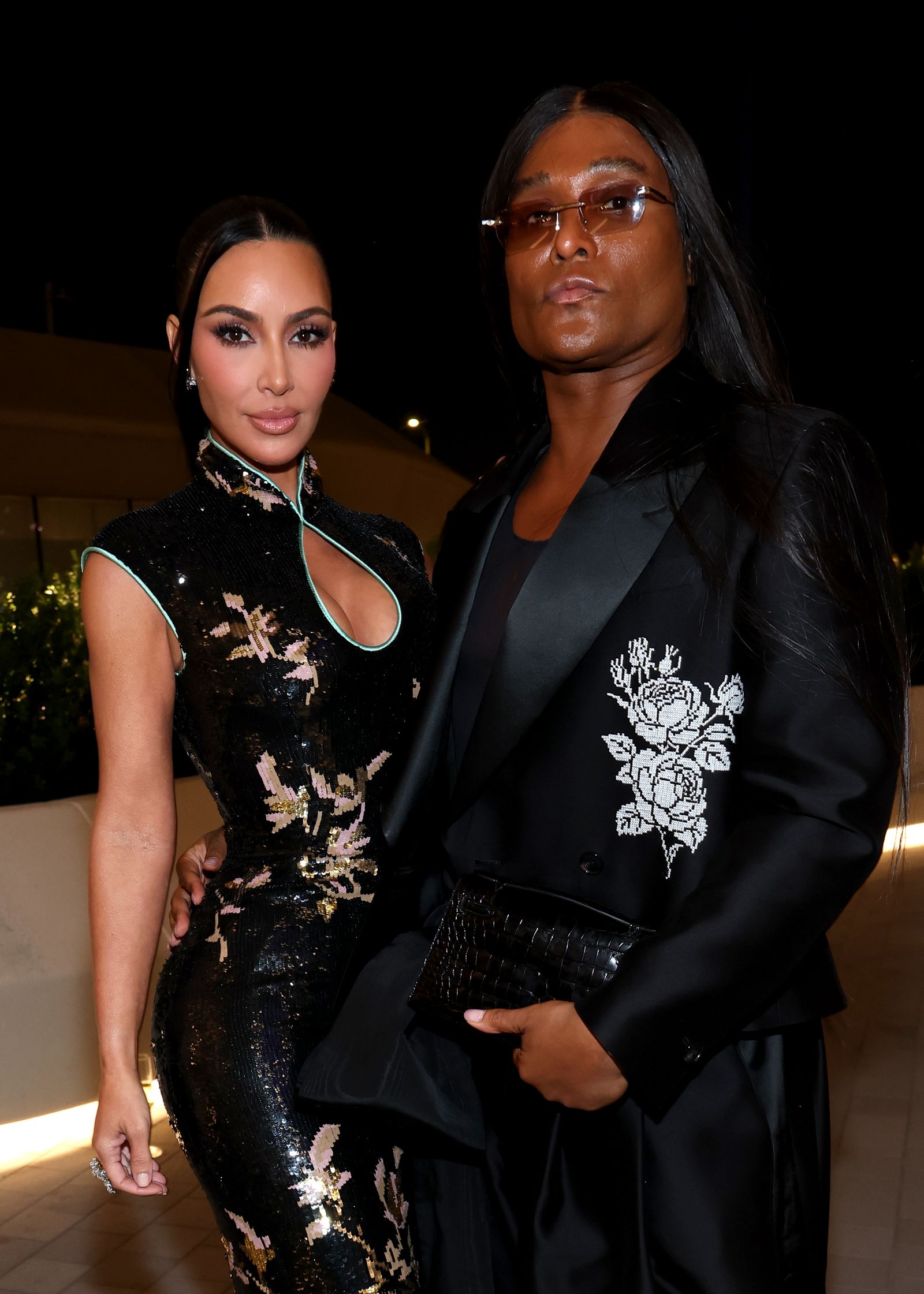 LOS ANGELES CALIFORNIA SEPTEMBER 19 Kim Kardashian Kris Jenner and Lewis Hamilton attend the Lucas Museum of Narrative...