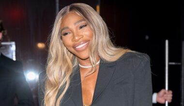 Serena Williams’ daughters pose beside giant images of their mother at Nike store
