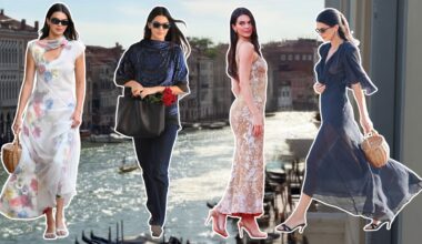 A collage of the biggest fashion trends Kendall Jenner wore whilst in Venice.
