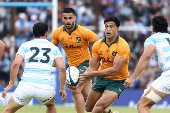 Joseph-Aukuso Suaalii in action against Argentina.
