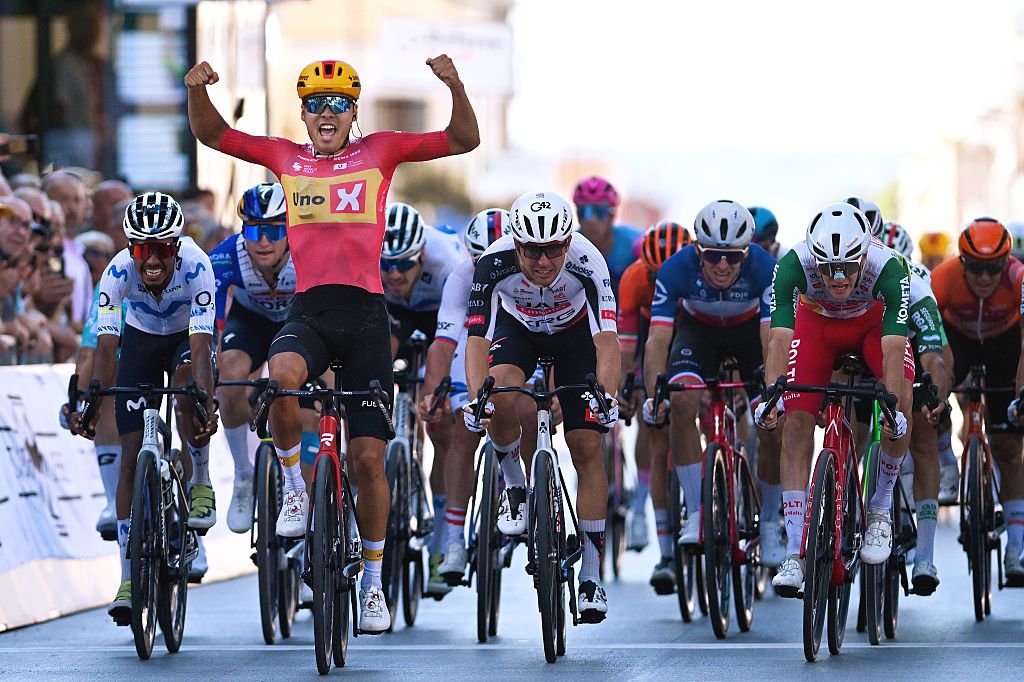 Sakarias Koller Loland of Norway and Team Uno-X Mobility celebrates at finish line as race winner during the 79th Trofeo Matteotti 2026 a 195km one day race from Pescara to Pescara