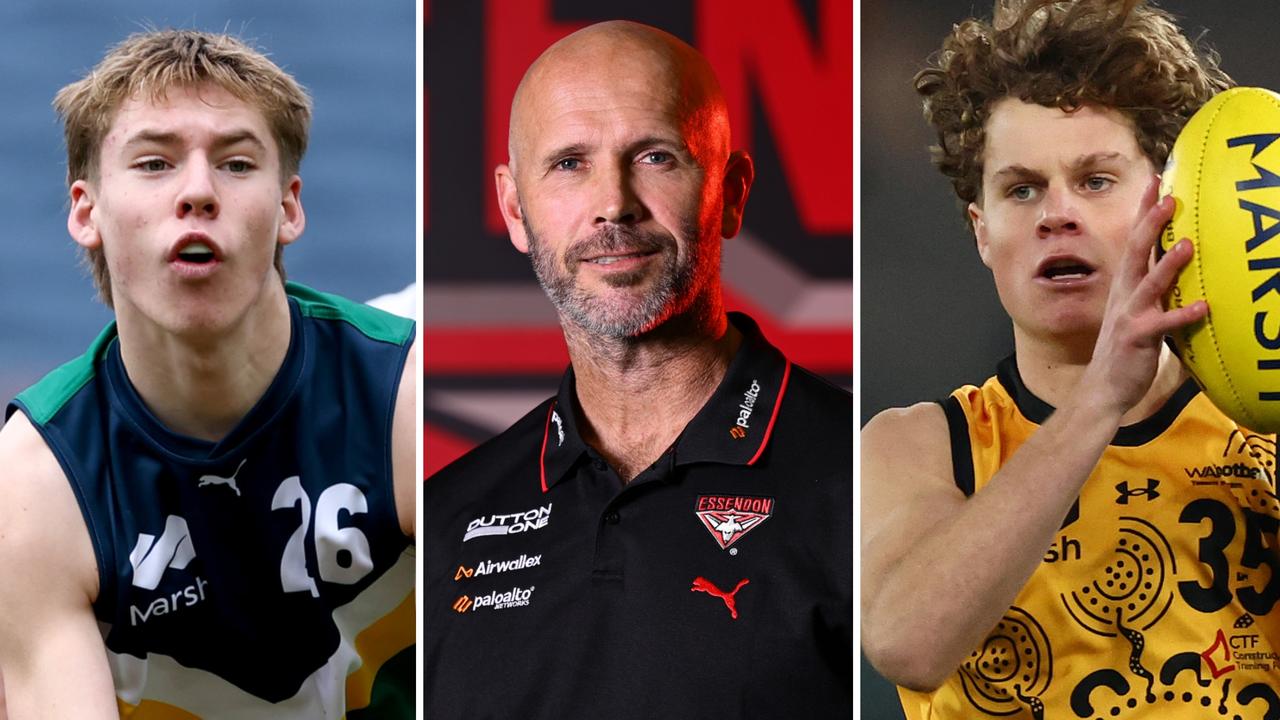 AFL draft 2026: Essendon Pick 1 options revealed as Ethan Drever, Heath Mellody emerge, could Bombers bid on Dougie Cochrane and Cody Walker?