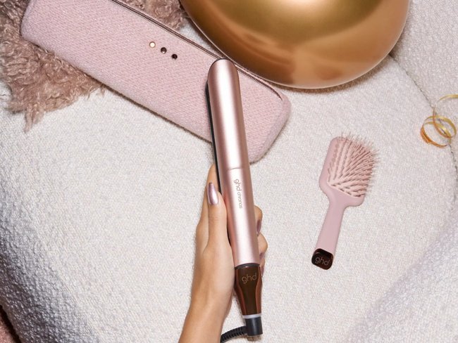 The ghd Chronos arrives in cashmere beige with a mini paddle brush, making the set an easy Christmas gift for hair lovers.