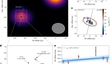 An eccentric massive protobinary assembled via a core-merger parabolic encounter