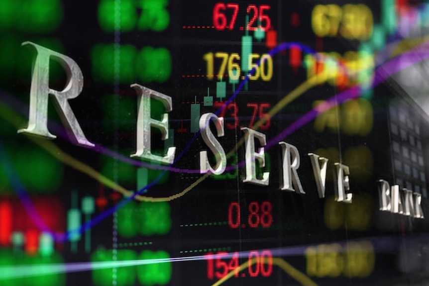 GFX of Reserve Bank of Australia exterior laid over generic ASX images