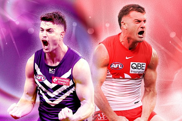 Friday’s AFL preliminary final pits Patrick Voss and the Fremantle Dockers against Tom Papley and the Sydney Swans.