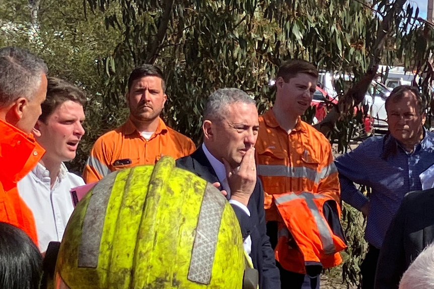 Workers in Whyalla being informed about job losses.