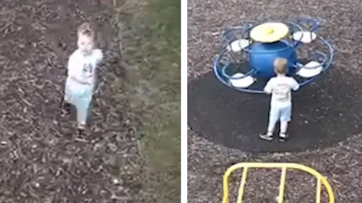 Missing child Suffolk: CCTV released of Noah, a non-verbal 3-year-old boy, at playground before he vanished