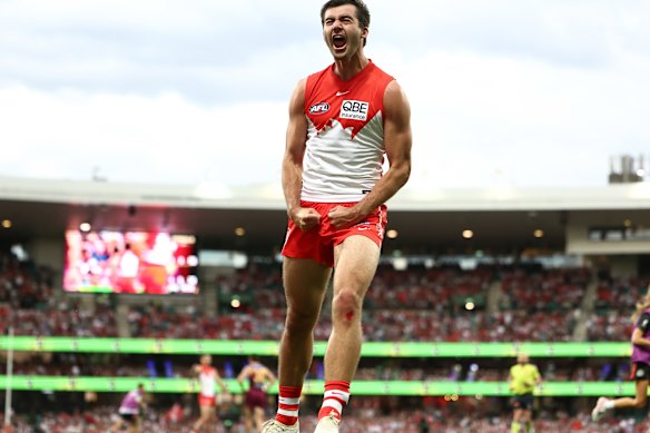 Logan McDonald celebrates