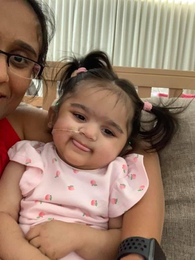 Ziya being cheeky with Mum.