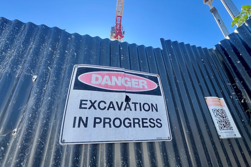 A danger sign out the front of one of Bathla's sites.