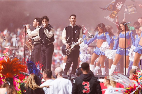 The Jonas Brothers perform at the MCG.