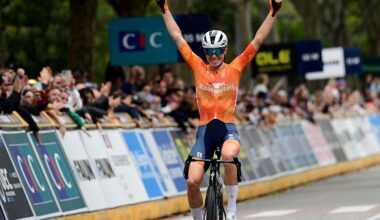 Demi Vollering of the Netherlands is crowned European champion for the first time. (Photo by Romain Doucelin/NurPhoto via Getty Images)