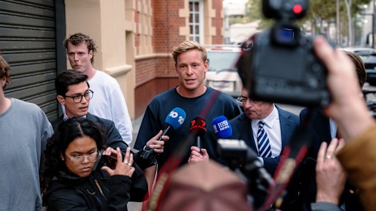 Isaac Heeney returns to Sydney Swans HQ for the first time since he and four other players were suspended.