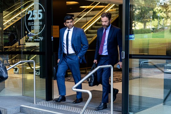 Sharangan Maheswaran, left, at the ICAC on Thursday.