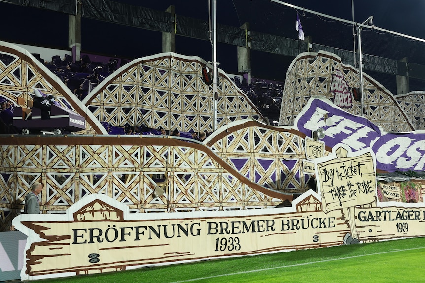 A rollercoaster tifo