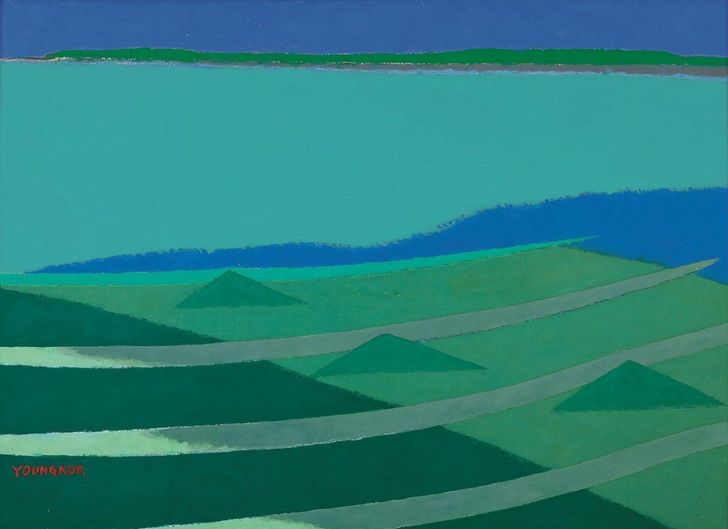 “Work” (1982) by Yoo Young-kuk, from the collection of BTS’ RM / Courtesy of An Chun-ho, the artist and Kukje Gallery via SFMOMA
