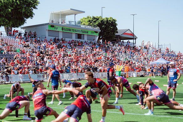 Meanwhile, in Brisbane, more than 4000 fans turned up to watch the Dolphins train.